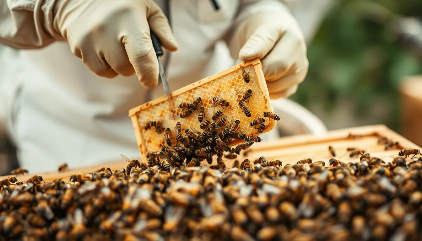 Bee removal in progress at a Katy property